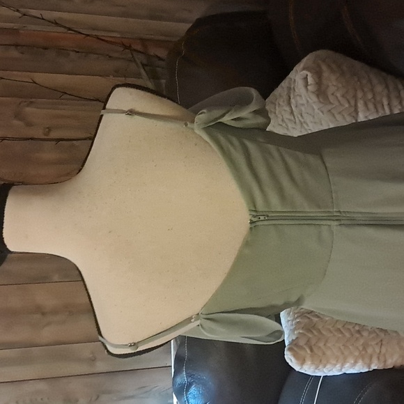 Sage Chiffon Birdy Grey Bridesmaid Dress Size M Formal Wedding Preowned - Picture 3 of 8